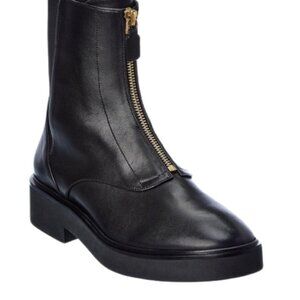 Stuart Weitzman Lodge Zip Leather Bootie Black Platform